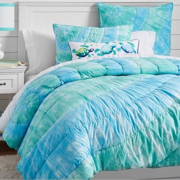 Pottery Barn Teen Dunes 4-Piece Tie Dye Quilted Comforter Set Twin Size Cotton - Picture 1 of 16